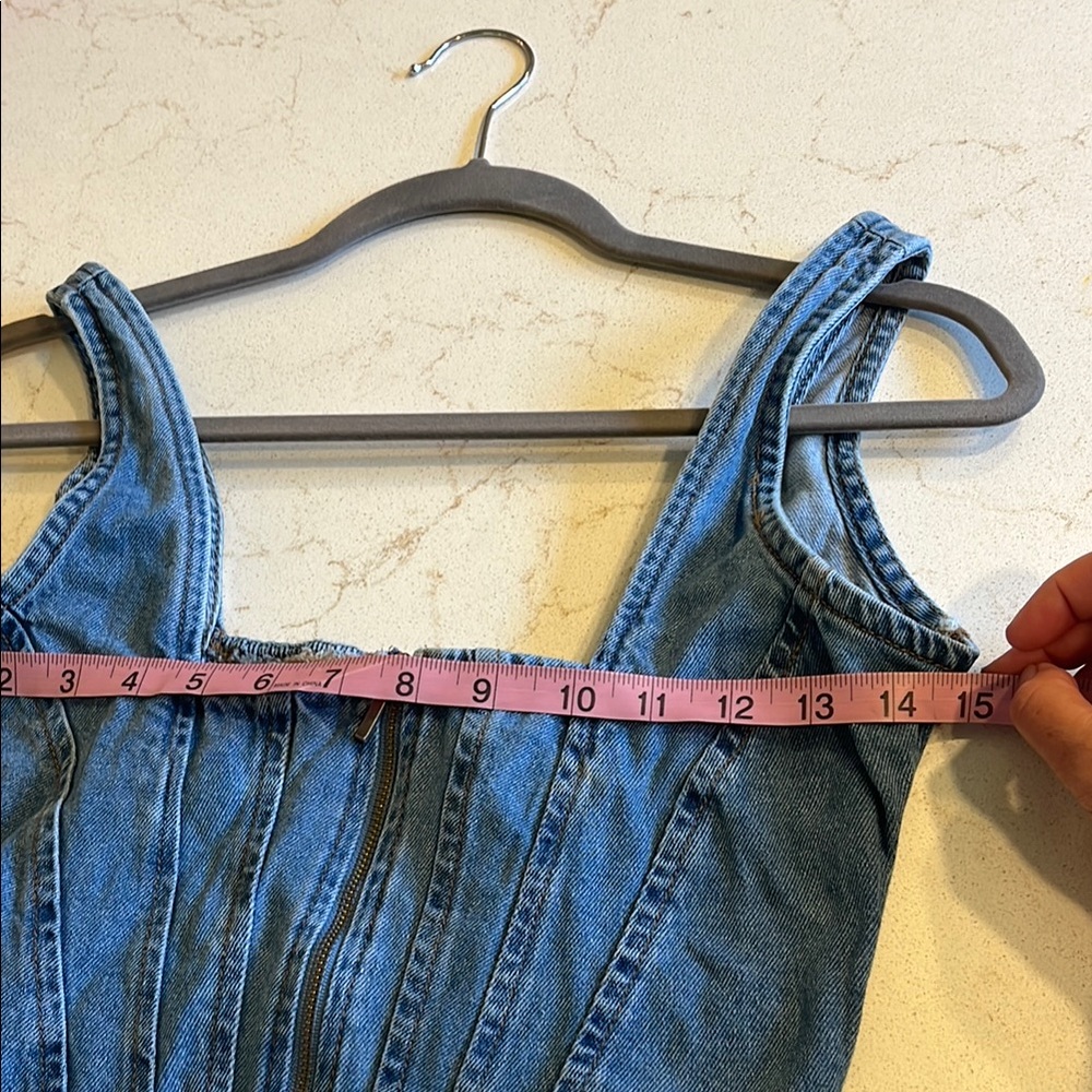 Lone Star Pride Blue Fitted Bustier Crop Top - Picture 4 of 5